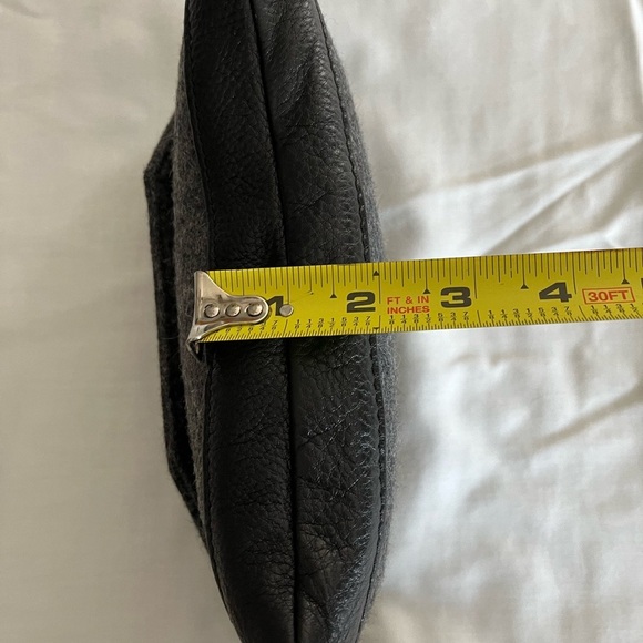 VTG L.L. Bean Small Wool Blend Leather Wristlet Purse Wallet Gray/Black EUC - Picture 12 of 12